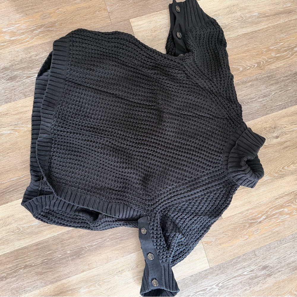 J. Crew Black Knit Poncho Sweater